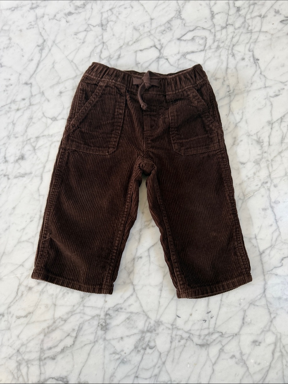 Kids Gap Wide Leg Brown Corduroy Pull-On Pants Sz 12-18 Mo